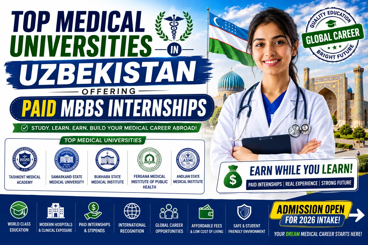 Top Medical Universities in Uzbekistan Offering Paid MBBS Internships